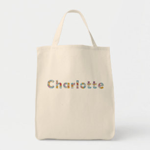 Bolsa Tote Seu nome em letras florais artísticas / Charlotte