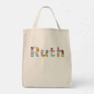 Bolsa Tote Seu nome em letras florais artísticas / Ruth Tote