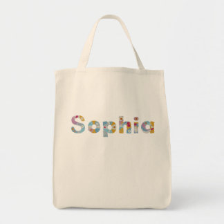 Bolsa Tote Seu nome em letras florais artísticas / Sophia Bol