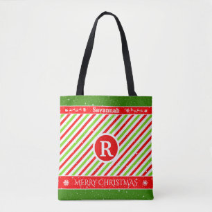 Bolsa Tote Seu nome / Monograma / Feliz Natal