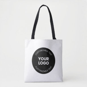Bolsa Tote Seu próprio logotipo de negócios carregado com tex