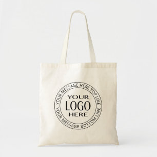 Bolsa Tote Seu próprio logotipo e texto circular personalizáv