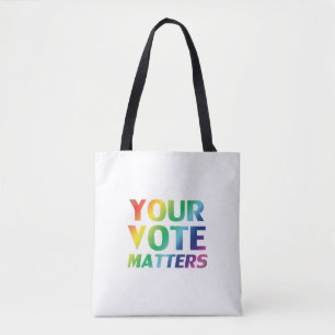 Bolsa Tote "seu voto é importante" orgulho clgbtq lgbt arco-í