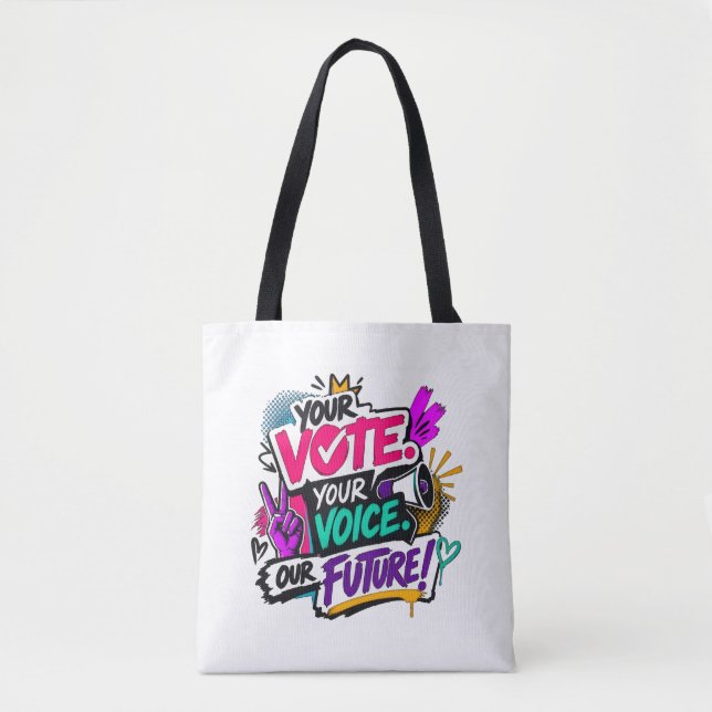 Bolsa Tote Seu Voto. Sua Voz. Nosso Futuro!  (Frente)