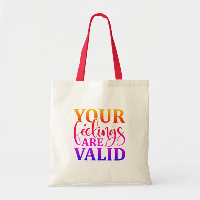 Bolsa Tote Seus sentimentos são válidos (Frente)