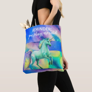Bolsa Tote Seus Sentimentos São Válidos Mermaid Tie Dye Unicó