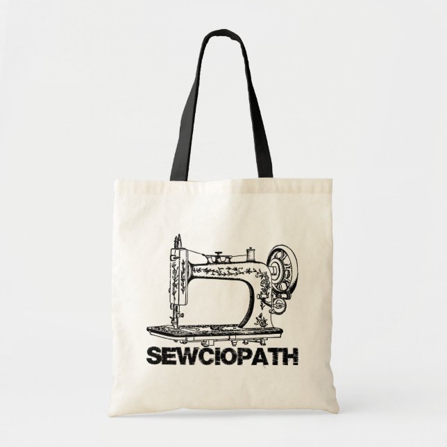 Bolsa Tote Sewciopath Sewing Keeps Me Mended Fun (Frente)