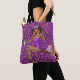 BOLSA TOTE SEXY HALLOWEEN WITCH SKULL FLOWS POTIONS