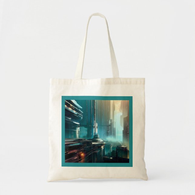 Bolsa Tote SF Cidade Futurística 3 (Frente)