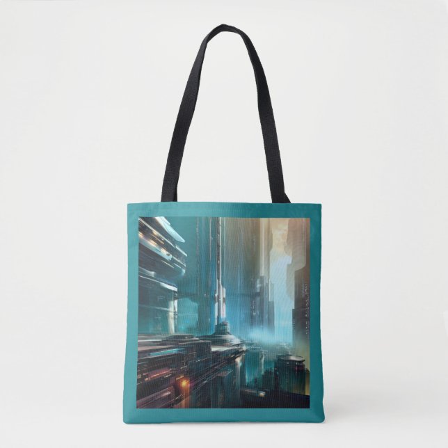 Bolsa Tote SF Cidade Futurística 3 (Frente)