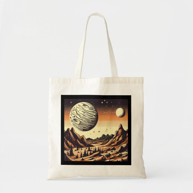 Bolsa Tote SF Mars Landscape Woodcut 1 (Frente)