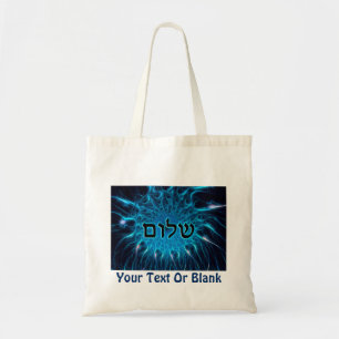 Bolsa Tote Shalom Na Fractal Azul