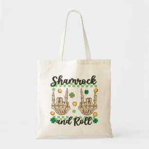 Bolsa Tote Shamrock and Roll Hand Skeleton