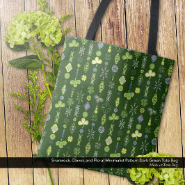 Bolsa Tote Shamrock aproxima Padrão Moderno Mínimo Verde Escu