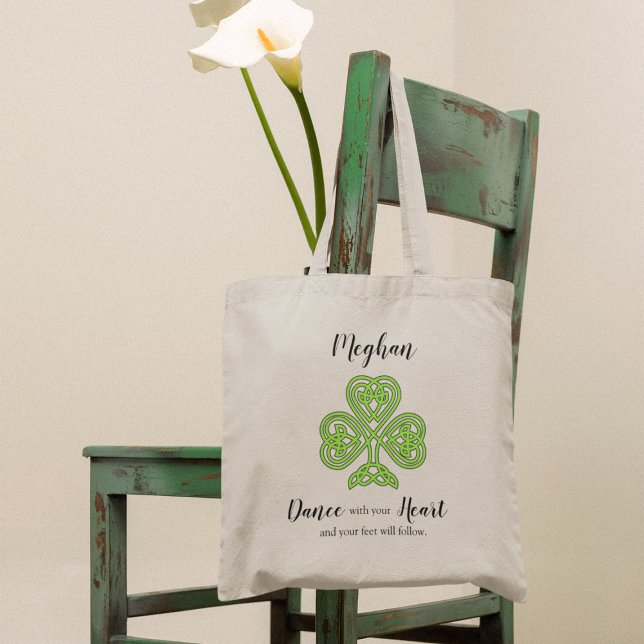 Bolsa Tote Shamrock de dança irlandês (Criador carregado)