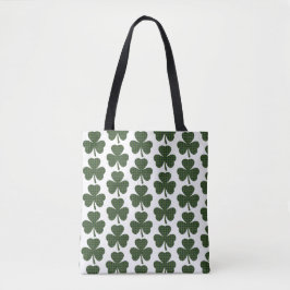 Bolsa Tote Shamrock Shape Plaid Dark Green