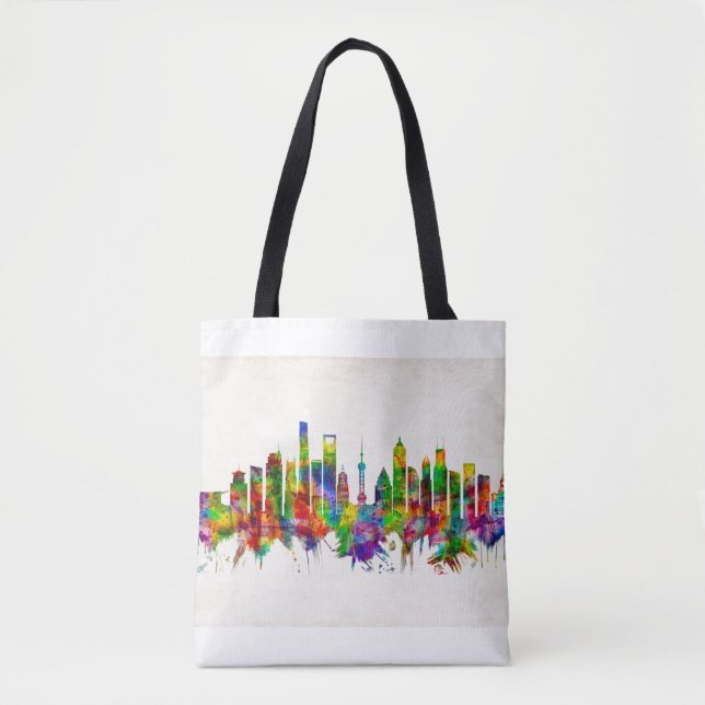 Bolsa Tote Shanghai China Skyline (Frente)