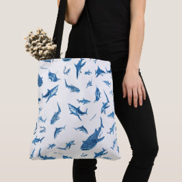 Bolsa Tote Sharks & Manta Rays|Ocean Art Design