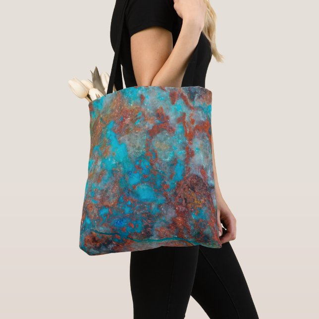 Bolsa Tote Shattuckita Azul e Vermelha (Close Up)