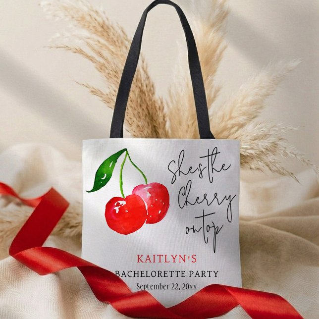 Bolsa Tote She’s the Cherry on Top 🍒 Bachelorette Party (Criador carregado)
