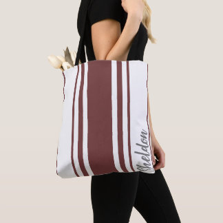 Bolsa Tote Sheldon Minimalist Stripes Monogramas