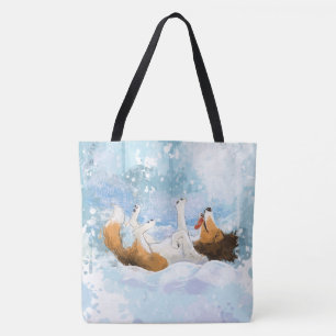 Bolsa Tote Sheldon o Sheltie Brinca na Neve