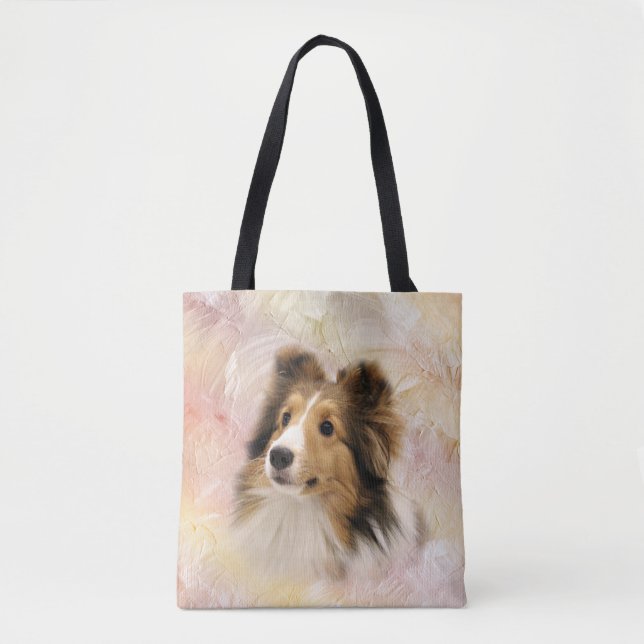 Bolsa Tote Sheltie enfrenta (Frente)