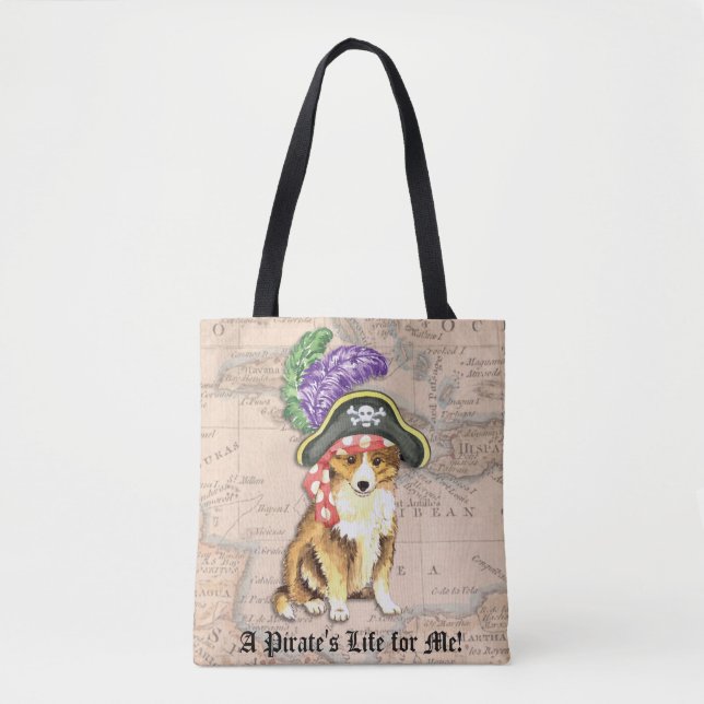 Bolsa Tote Sheltie Pirate (Frente)