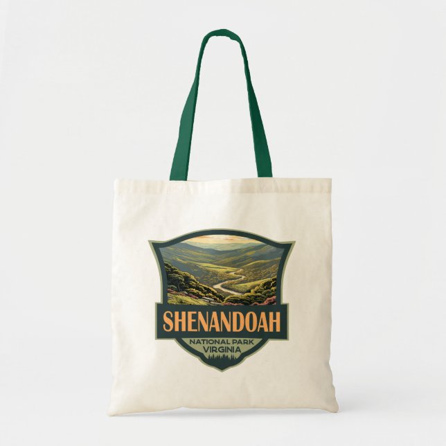 Bolsa Tote Shenandoah National Park Illustration Viagem Retro (Frente)