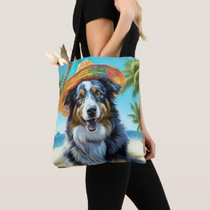 Bolsa Tote Shepherd australiano On Beach Dom verão