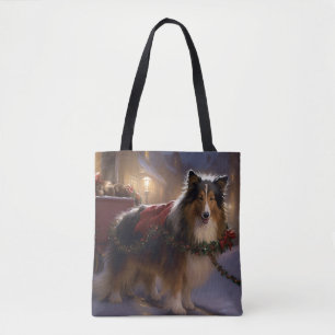 Bolsa Tote Shetland Sheepdog Christmas Fesason Season