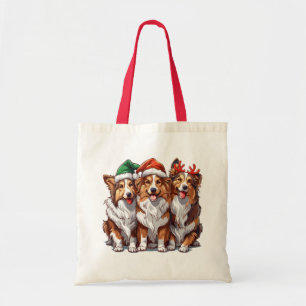 Bolsa Tote Shetland Sheepdog do Natal
