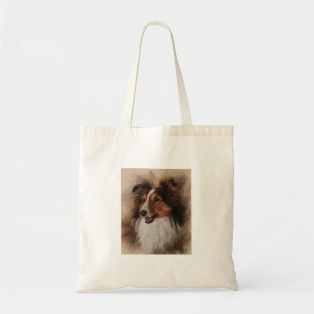 Bolsa Tote Shetland Sheepdog Sheltie sorrindo (Frente)