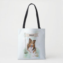 Shetland Sheepdog Watercolor Personalized Dog