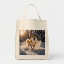 Shiba Inu Grocery Tote Bag