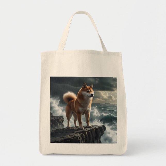 Bolsa Tote Shiba Inu Grocery Tote Bag (Frente)
