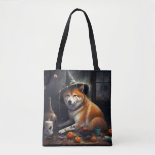 Bolsa Tote Shiba Inu Pumpkins Halloween Assustado