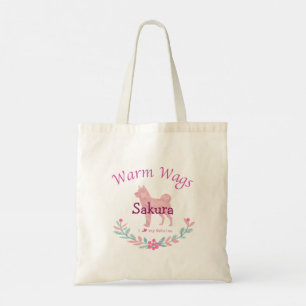 Bolsa Tote Shiba Inu Rosa Pastel Natal Personalizado