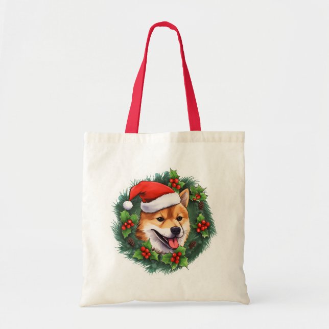 Bolsa Tote Shiba Inu Wreath Tote Bag (Frente)