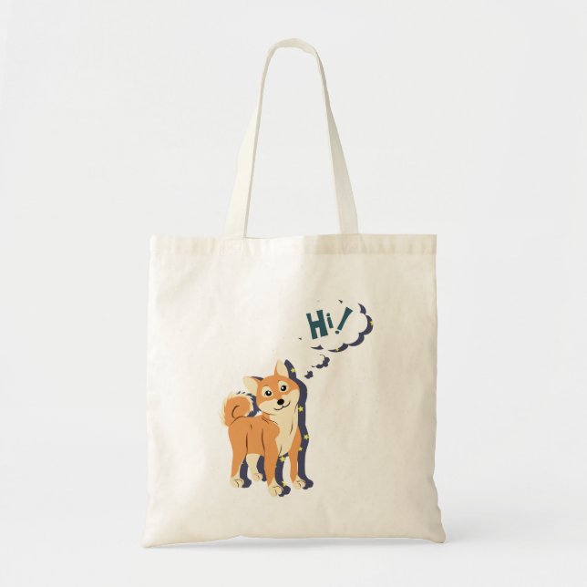 Bolsa Tote Shiba pensativo Inu (Frente)