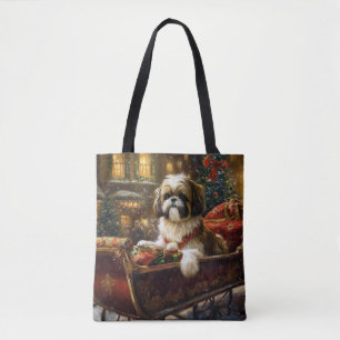 Bolsa Tote Shih Tzu Christmas Fesason Season