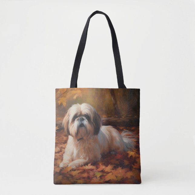 Bolsa Tote Shih Tzu no outono deixa cair inspiração (Frente)