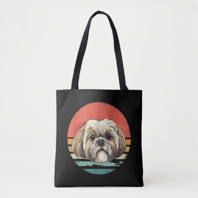 Bolsa Tote Shih Tzu | Presente De Sobrevivência Do Cão Shih T (Frente)