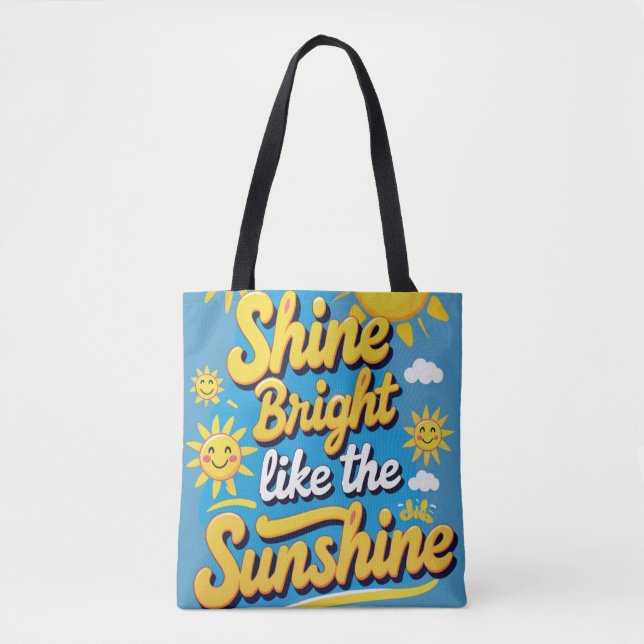 Bolsa Tote Shine Bright Daily - Citação Radiante (Frente)