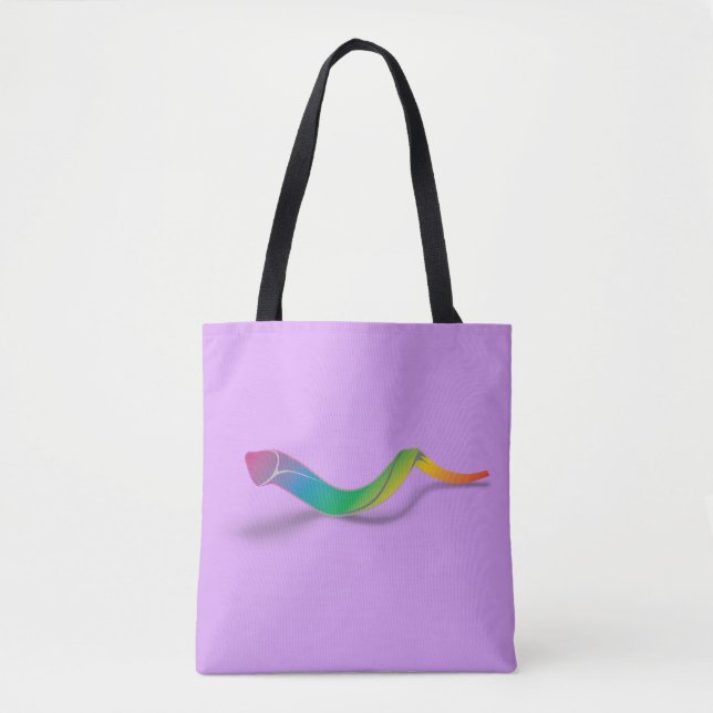 Bolsa Tote Shofar Longo (arco-íris) (Frente)