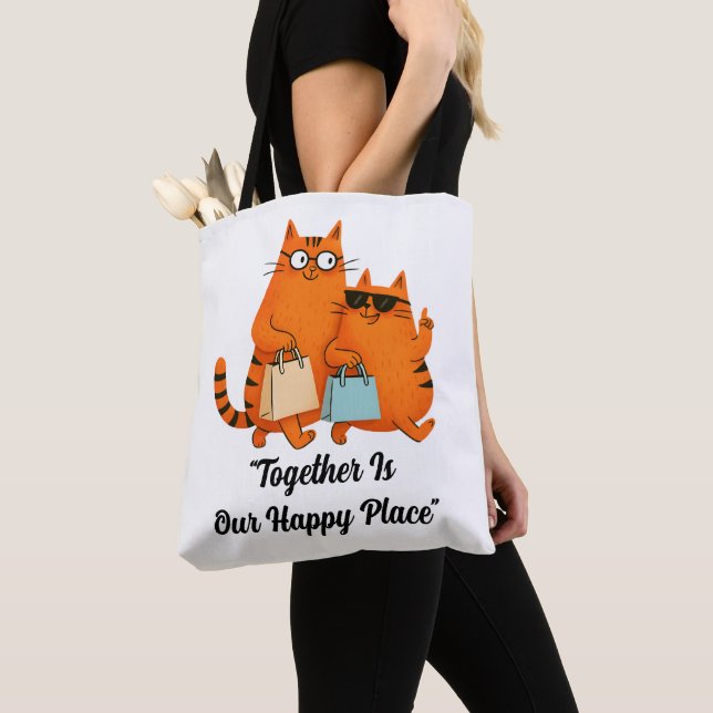 Bolsa Tote Shopping Day Cat Love (Close Up)