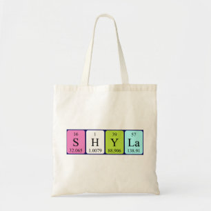 Bolsa Tote Shyla periódica mesa name tote bag