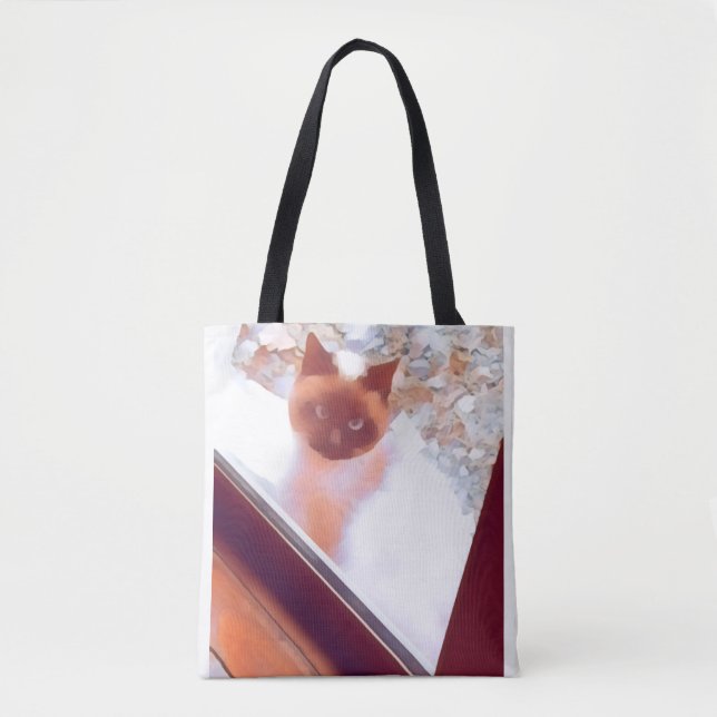Bolsa Tote Siamese cat art (Frente)