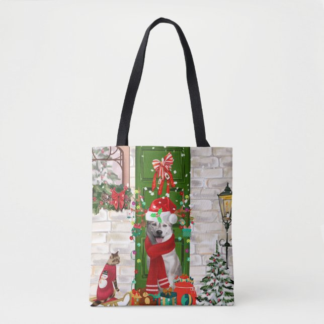 Bolsa Tote Siberian Husky Dog Christmas (Frente)