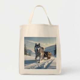 Bolsa Tote Siberian Husky Elegant Grocery Tote Bag